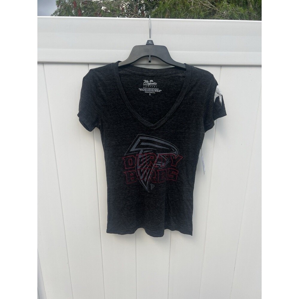 NWT Womens Majestic Atlanta Falcons Dirty Birds V-Neck Tee Size Small 45$